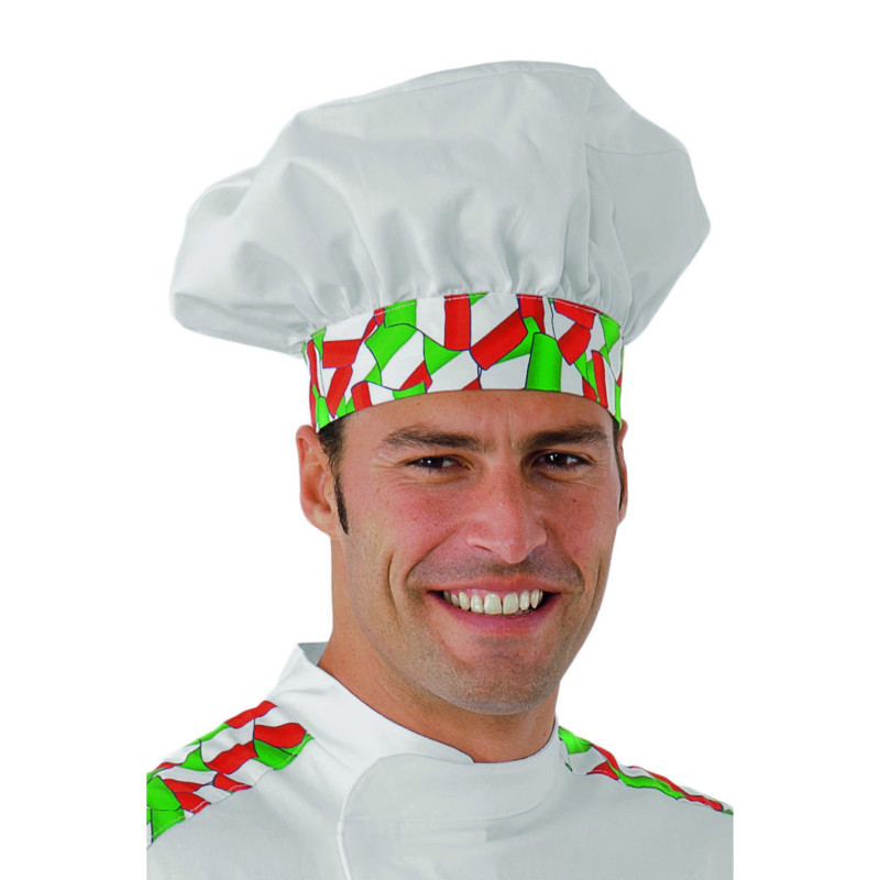 Cappello Cuoco Bianco Italy Regolabile in cotone Isacco