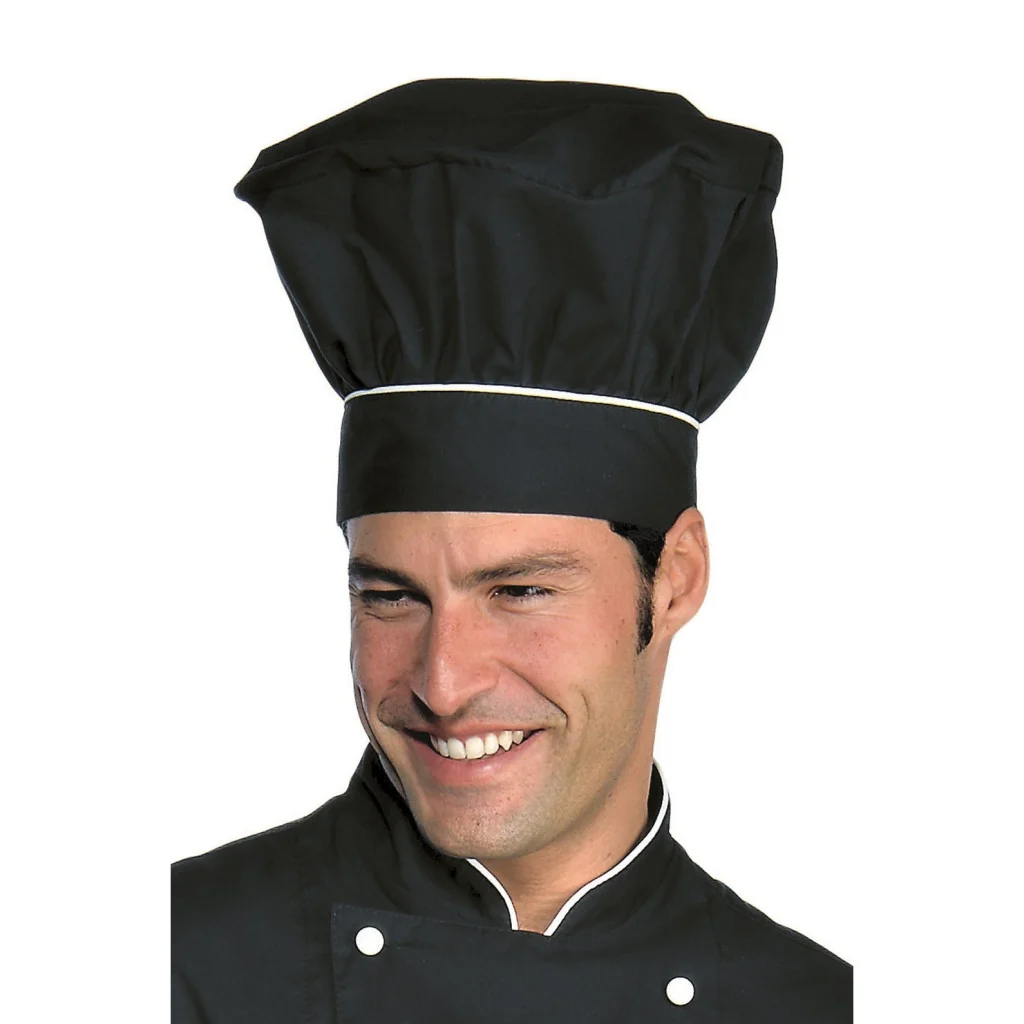 Cappello Cuoco Nero Riga Bianca Isacco