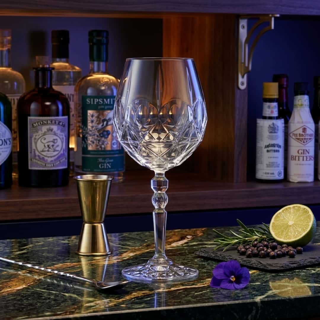 Bicchieri per i cocktail nel servizio bar — tumbler, highball, coppa martini, coupe, balloon