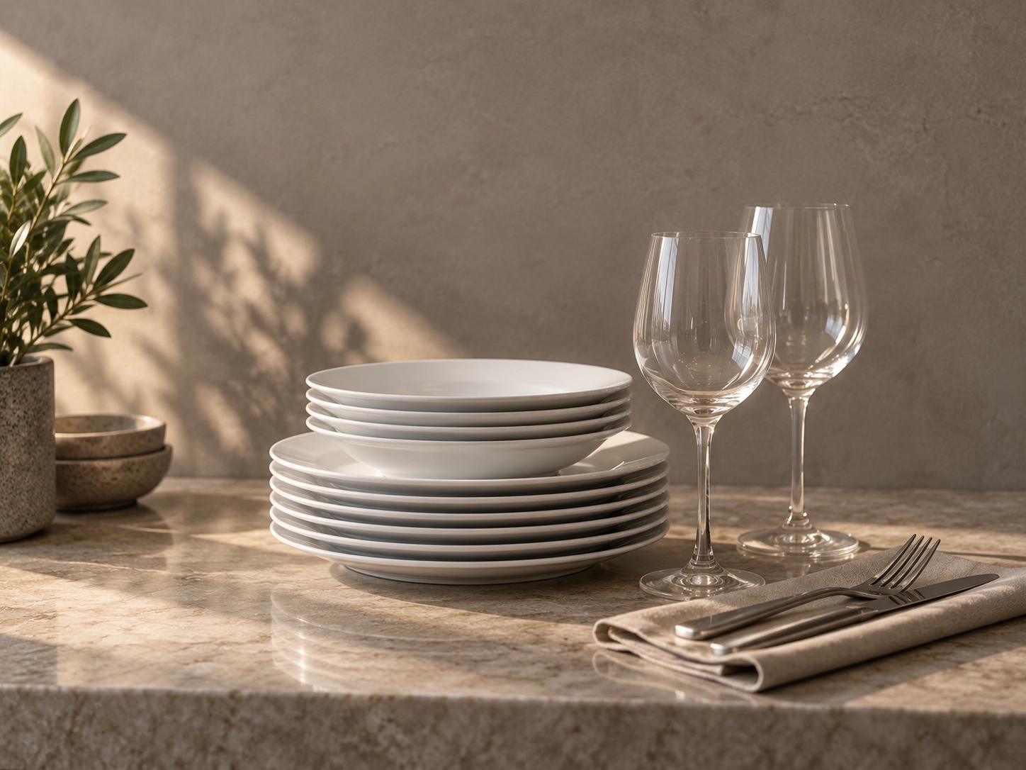 Outlet attrezzature ristorazione: piatti, posate e bicchieri di fine serie